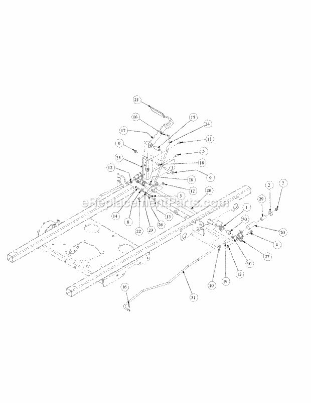 Brake Assembly Diagram and Parts List for M48-HN 53BB5E6V750-20-HP-OHV Cub Cadet Lawn Tractor